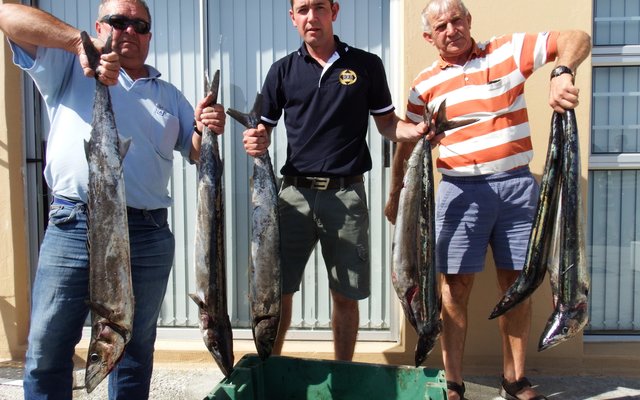 Vlnr is Lambert de Wet, Jaco de Kock en sy pa, Kobus de Kock met hulle pragtige snoeke